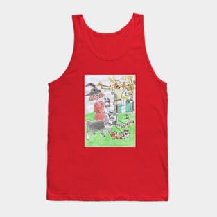 Lady on a Walk with her Dogs Tank Top